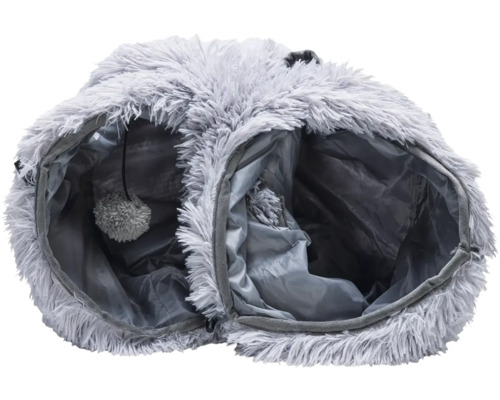 Katzen Tunnel mit Plüschrand und Spielball