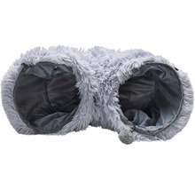 Katzentunnel aus Plüsch mit zwei Eingängen und Spielball