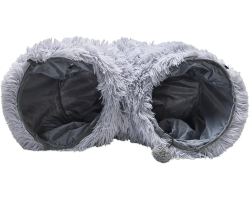 Katzentunnel aus Plüsch mit zwei Eingängen und Spielball