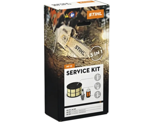 STIHL Service Kit 13 für Benzin-Kettensägen, MS 271, MS 291, MS 311 und MS 391 Stihl Service Kit Verpackung mit Luftfilter, Zündkerze und Kraftstofffilter