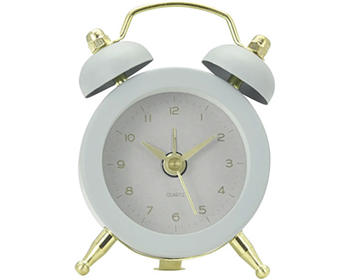 Miniwecker grau 5,4x7,6x2,4 cm Weißer Wecker mit Glocken