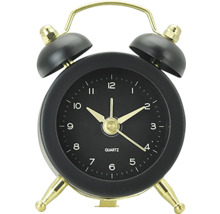 Schwarzer Wecker mit Glocken
