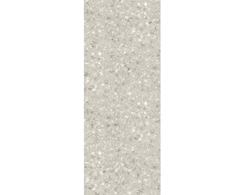 Duschrückwand SCHULTE DecoDesign ExpressPlus Terrazzo-Creme (855) Softtouch 255 x 100 cm EP19010254 855 Nahaufnahme einer Bodenfliese mit Terrazzomuster