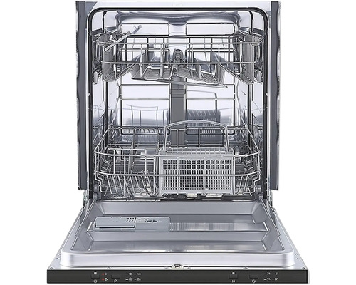 Offene Geschirrspülmaschine mit Einlegekörben