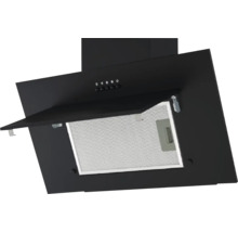 Schwarze Dunstabzugshaube mit Metallfettfilter