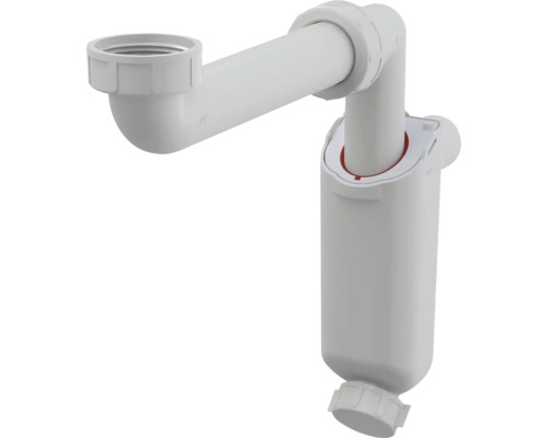Alcadrain Raumsparsiphon für Waschtisch 1 1/4 Zoll x 32 mm weiß A43S-DN32 Siphon aus Kunststoff