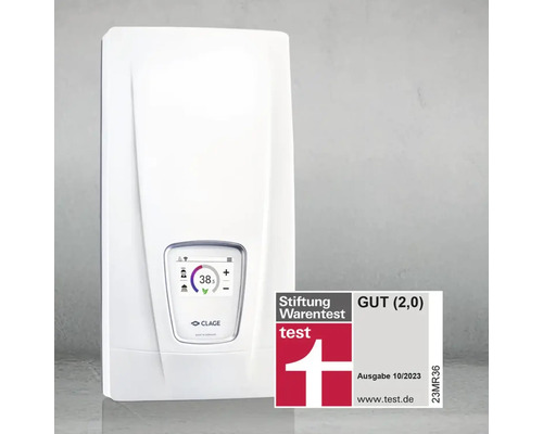 Elektronischer Durchlauferhitzer mit Stiftung Warentest Siegel