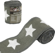 Dekoratives Juteband mit Sternmuster auf Rolle