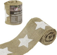 Dekoratives Juteband mit Sternenmuster auf Rolle