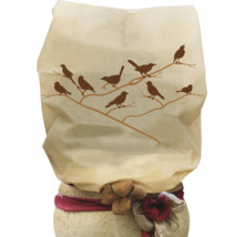 Pflanztopf mit Vogelmotiv und dekorativer Schleife