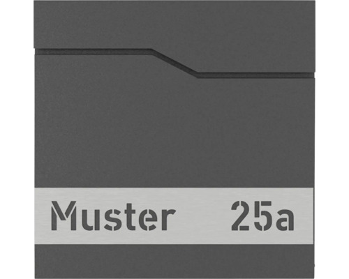 Hausnummernschild mit der Aufschrift Muster 25a