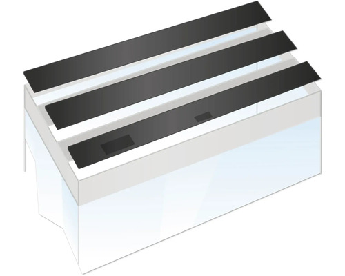 Aquarium mit schwarzer Abdeckung