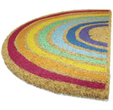 Halbrunde Fussmatte mit Regenbogenmuster für den Innenbereich