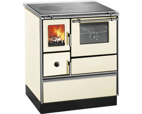 Holzherd mit Kochfeld, Backofen und Feuerraum