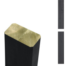 Holzpfosten, imprägniert und bearbeitet