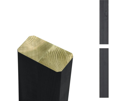 Pfosten PLUS verleimt, gerade 4,5 x 9 x 238 cm schwarz Holzpfosten, imprägniert und bearbeitet