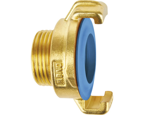 Gewindestück GEKA Messing DVGW geprüft Außengewinde 1/2 " Messingverschraubung mit Gewinde und blauer Dichtung