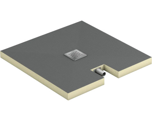 Quadratische Duschtasse mit Ablaufgarnitur