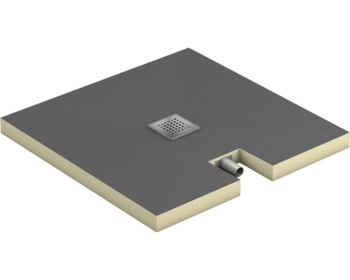 Quadratische Duschwanne mit Ablauf