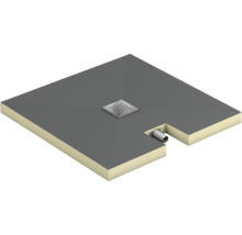 Quadratische Duschwanne mit Ablaufrinne