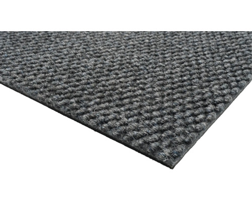 Detailansicht eines grauen Teppichs.