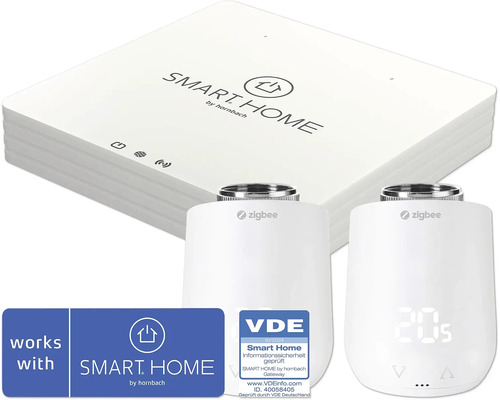 SMART HOME by hornbach V2 Starterset - Heizung - 2x Comet Zigbee Thermostat Smart Home Heizkörperthermostate mit Gateway von Hornbach