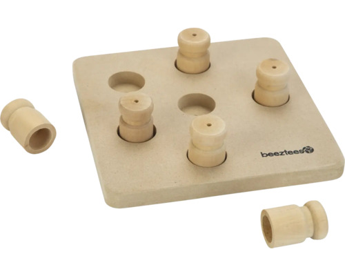 Hundespielzeug beezteesTrainingsspielzeug Hund Braingame Ozo Holz ca. 18 x 18 x 3 cm Intelligenzspielzeug, Snackspielzeug, Beschäftigung, Interaktiv Spielzeug Beetztees Denkspielzeug für Haustiere aus Holz