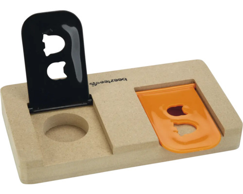 Katzenspielzeug aus Holz mit zwei Schiebern