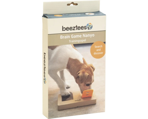 Beeztees Logo, Nanyo Denkspiel für Hunde in der Verpackung
