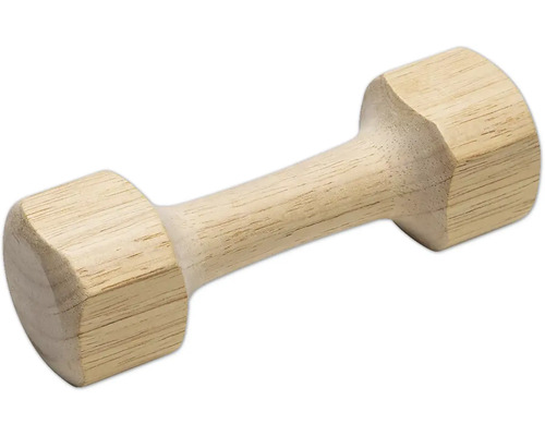 Hundespielzeug beeztees Spielzeug Hantel 130 g Natur - S - ca. 15 x 4,5 x 4,5 cm, Massivholz, Apportieren, Trainieren Holzhantel