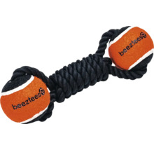 Hundespielzeug mit Seil und zwei Tennisbällen