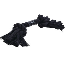 Schwarzes Baumwolltau-Hundespielzeug mit Knoten und Fransen