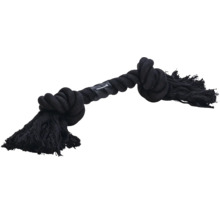 Schwarzes Baumwollseil Hundespielzeug mit Knoten und Fransen