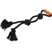 Schwarzes Baumwollseil-Hundespielzeug mit Griff