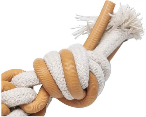 Hundespielzeug aus Seil und Holz