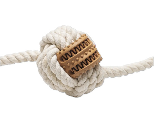 Hundespielzeug aus Seil mit Zahnreinigungselement