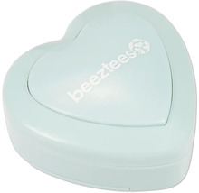 Herzförmige Dose mit Beeztees Logo