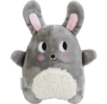 Graues Stofftier Kaninchen mit rosa Akzenten