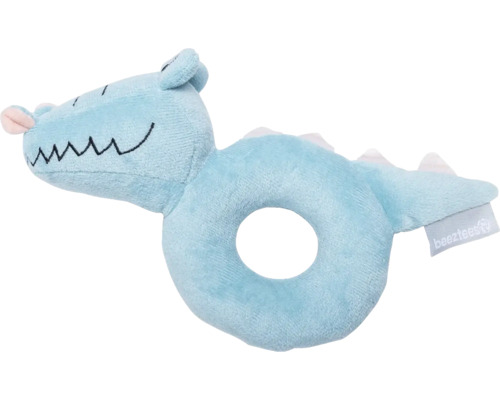 Hundespielzeug beeztees Puppy Rassel Krokie Blau mit Rassel aus Plüsch ca. 24 x 14 x 6 cm Stofftier Krokodil als Greifling