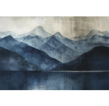 Wandbild mit Berglandschaft und See