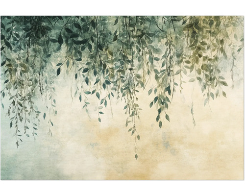 Fototapete Vlies 22071-07-01 GMK Art Edition 2 Green Canopy grün 8-tlg. 400 x 270 cm Illustration von herabhängenden Blätterzweigen