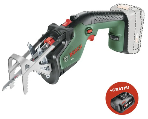 Akku Astsäge BOSCH KEO 18 + GRATIS Zugabeartikel Ersatzakku PBA 18V Li-Ion (2,5Ah) Bosch Keo Akku-Baumsäge mit Gratis-Akku
