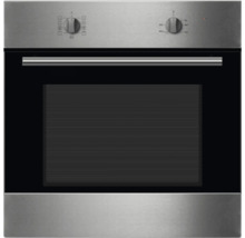 Edelstahl Einbaubackofen mit Temperaturregler und Funktionswahlschalter