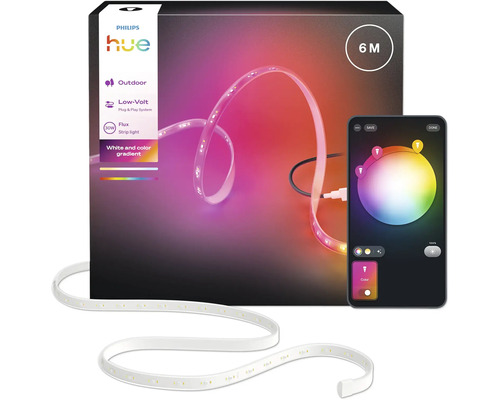 Philips Hue Flux Outdoor LED Lightstrip 30W 3000 lm 2000- 6500 K RGBW 6m Philips Hue Outdoor-Lichtstreifen 6 Meter mit Smartphone-App