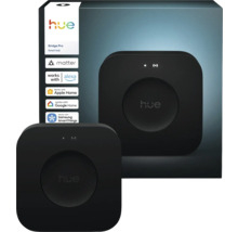 Hue Bridge Pro Smart Hub mit Matter-Symbol und Kompatibilität zu Alexa, Apple Home, Google Home und Samsung SmartThings