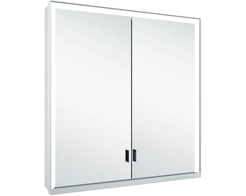 Spiegelschrank KEUCO Royal Lumos 70 x 13 x 73,5 cm silber 2-türig LED IP 24 Spiegelschrank mit Beleuchtung und zwei Türen