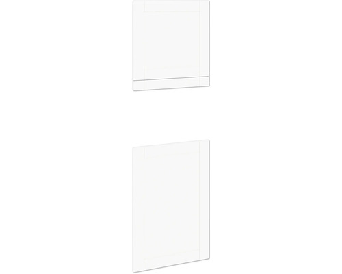PICCANTE Smart Frontenset Hochschrank für Backofen und Microwelle 2 Drehtüren Landhaus weiß matt "AT" Innenarchitektur mit Fokus auf weiße Wandpaneele