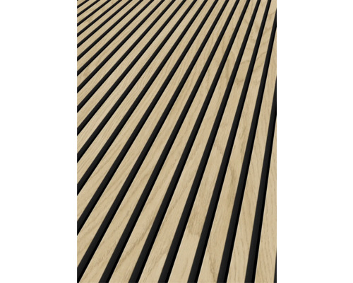 Handmuster zu Sonava Akustikpaneel Eiche Bergen 1-seitig furniert naturgeölt 2600 x 520 x 21 mm Holzpaneele für die Wandverkleidung
