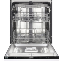 Geöffneter Geschirrspüler mit zwei Körben