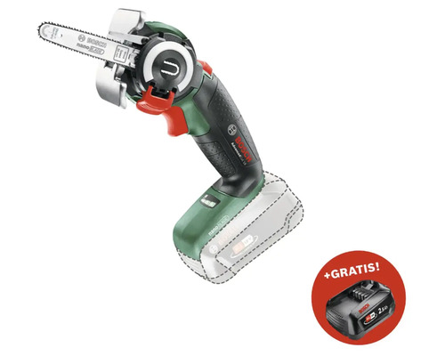 Akku-Säbelsäge Bosch AdvancedCut 18 + GRATIS Zugabeartikel Ersatzakku PBA 18V Li-Ion (2,5Ah) Bosch AdvancedCut 18 Akku-Kettensäge mit zusätzlichem Akku
